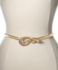 Wrap yourself in venomous style. This slinky coiled belt from Bar III adds charm to your going-out look.