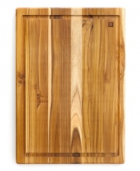 Counter-topped-teak makes the right statement in your kitchen with a beautiful texture and eye-catching coloring that brings more than just function into your space. Completely sustainable, this cutting board is an incredibly durable and resilient resource for all of your cooking needs.