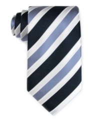 Two immutable rules of dressed-up style: sometimes the suit makes the man and sometimes the perfect striped tie sends the right message without saying a word.