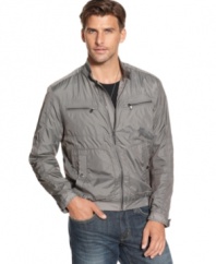 Put some zip on your look with this Kenneth Cole New York nylon jacket.