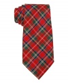 Tommy Hilfiger leverages a proper plaid on a thoroughly modern skinny tie for a mix of classic and cool.