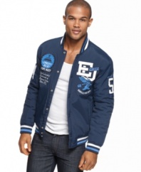 This varsity-inspired jacket from Ecko takes other outerwear to school.