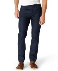 Go dark. Comfort and style combine for a dynamic downtown look in these 513 slim fit jeans from Levi's.