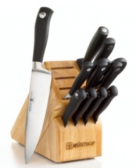 The busy kitchen meets its match-precision-forged high carbon stainless steel kitchen knives and stamped steak knives command every task with superior control and incredible results. Each piece is crafted with strength and durability to retain its sharp edge each and every time. Lifetime warranty.