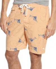 Gone fishin'.  This swimsuit from Tommy Bahama is beach-ready.