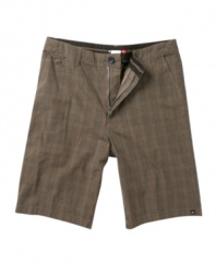 Add a quick shot of prepster plaid to your street style with these shorts from Quiksilver.