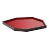 Vivid red lacquer adds a dash of drama to entertaining occasions.