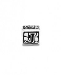 Add personalization with this sterling silver letter J bead. Donatella is a playful collection of charm bracelets and necklaces that can be personalized to suit your style! Available exclusively at Macy's.