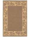 Create your own island retreat with this beige area rug, bordered in calming images of sand and palm trees. Great for patios, decks or vacation homes, the Recife rug can go almost anywhere! Power-loomed of Couristan's durable polypropylene blend, this soft piece is pet-friendly and resistant to mold and mildew.