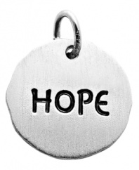 Inspire your style. Rembrandt's symbolically savvy round tag charm is crafted from sterling silver and features the engraved word HOPE. Approximate drop: 1 inch.