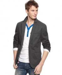 This twill blazer from Kenneth Cole New York is perfect for elevating your casual game.