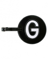 Give me a G! This big, easy-to-spot luggage tag is personalized with your initial, giving your bags an identity and helping them stand out on the luggage carousel.