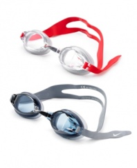 A clear vision. These goggles from Nike feature an oversized lens for a better view and are perfect for small faces.