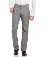 With a fine microcord texture these pants from Kenneth Cole Reaction are a seasonal alternative to your regular jean style.