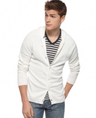 Change up you layered look with this cardigan hoodie from Sons of Intrigue.