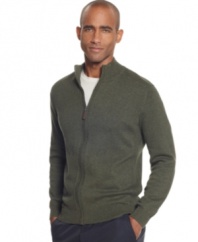 Appreciate the finer things with Tasso Elba's sleek mock neck sweater in smooth fine-gauge cotton and a subtle ribbed design to finish. (Clearance)