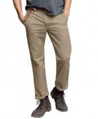 Versatile enough to dress up or down, these washed flat front Dockers make a great choice any day of the week.