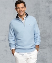 Classic, all-American cool. This Tommy Hilfiger sweater is great on its own or as a layering piece.