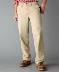 Cool comfort and classic charm help these well-worn khakis from Dockers offer the look and feel of an old favorite from the very first wear.