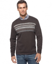 Get your look in line with the season's trends and toss on this subtly textured cotton crew neck from Alfani. (Clearance)