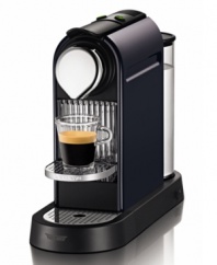 Sleek and simple, the Nespresso Citiz C110 espresso machine takes up a tiny space on your countertop, yet brews strong, smooth espresso to get you through the day. Intuitive one-touch controls ensure you brew the perfect cup every time. One-year warranty. Model C110.