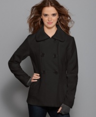 Go for classic cold weather style with this lightweight Dollhouse pea coat - a winter wardrobe staple!