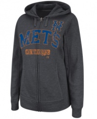 Give it up for the team you love. This Majestic Apparel Mets hoodie is the ultimate show of support--fitted for a woman's body!