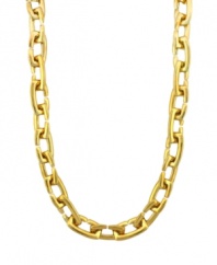 A simple layer that says it all. Create a timeless look in Vince Camuto's traditional Kiss Link Necklace. Oval-shaped links in gold tone mixed metal illuminate the neckline. Approximate length: 30 inches.