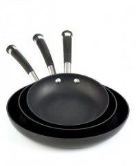 Take control of your ingredients with a triple pack of superb fry pans from Circulon Espree! Experience exceptional durability and effortless cooking with an advanced three-layer nonstick surface and TOTAL® food release system that's designed for a lifetime of remarkable meals. Lifetime warranty.
