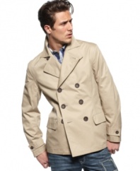 Class up your casual look with this double-breasted trench from INC International Concepts.