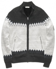 Instant relaxation. This cozy sweater from DKNY is the top layer you'll turn to when maximum comfort is required.