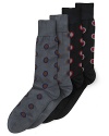 Understated socks with an allover circle print.