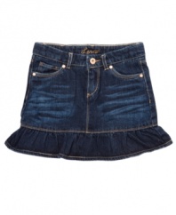 Beyond basic. This ruffle skirt from Levi's will kick your denim cutie's outfit up a notch.