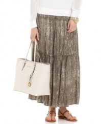 Go boho-chic with this breezy MICHAEL Michael Kors tiered maxi skirt -- perfectly paired with the season's embellished flats!
