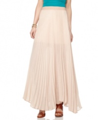 Pretty pleats and a blushing pink color create a romantic skirt, from BCBGMAXAZRIA.