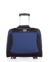 Have quick tabs on your belongings in a wheeled tote with large zip opening for easy access on your trip. The streamlined design is not only incredibly lightweight but fits securely under most airlines seats so you can always reach in and grab what you need. 10-year warranty. (Clearance)
