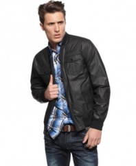 The finishing touch to your downtown casual look is this lightweight jacket from INC.