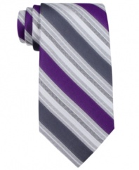 Finish off your work look with this sophisticated silk tie from Calvin Klein.