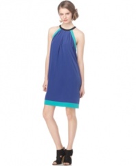 With colorblocked trim and an A-line shape, this Rachel Rachel Roy dress channels the swinging sixties for mod-inspired spring style!