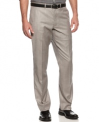 Your workweek look gets a modern upgrade with these slim-fit pants from Perry Ellis.