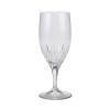 Delicately cut fine crystal stemware adds a graceful note to your formal dining. Shown from left to right: iced beverage, goblet, wine, flute.