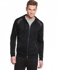 Good sport. This Alfani zip-up hoodie is the right way to put an active spin on your get-up-and-go lifestyle.
