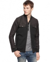 This very versatile jacket from Kenneth Cole New York has removable sleeves for when the weather warms up to keep you in style and in comfort.