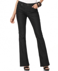 Dark denim in a lean bootcut silhouette is a versatile choice for day or night, from Calvin Klein Jeans.