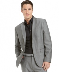 Crafted in a sophisticated gray with a contrast trim, this sport coat from Calvin Klein masters every detail.