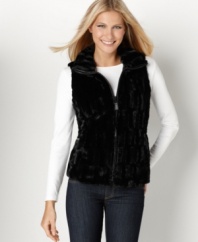 Cozy up to an on-trend look with this faux fur vest from Charter Club! Layer it with anything from turtlenecks to cashmere sweaters for ultimate warmth.
