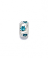 With cool, crisp teal accents that resemble the Mediterranean, this bead features teal cubic zirconia accents set in sterling silver. Donatella is a playful collection of charm bracelets and necklaces that can be personalized to suit your style! Available exclusively at Macy's.