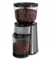 The daily grind just got a major boost. This heavy-duty coffee grinder with removable bean hopper blends up a precision gourmet brew packed with powerful flavor and rich notes, taking your day-to-day from ordinary to extraordinary. Holds 1/2 pound of beans and features 18 different grind selections for superior results catered to your specifications. 1-year limited warranty. Model BVMC-BMH23.