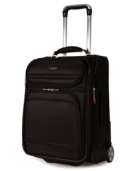 Tailored to the traveler's needs, this Samsonite suitcase is designed with a slender, streamlined shape that doesn't compromise capacity. Lightweight even when loaded, it's full of features to encourage a stress-free getaway, including interior mesh pockets, a removable 3-1-1 toiletry bag and a wet-pack laundry pouch. 10-year limited warranty. Qualifies for Rebate