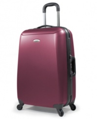 All the best travel tech, all packed into one piece. The Samsonite Crusair carry-on upright features a hard-shell design that combines the strength of ABS with the lightness of polycarbonate, plus a 360-degree spinner wheel system, to usher in a new age of durability and mobility for today's elite traveler. 10-year warranty.